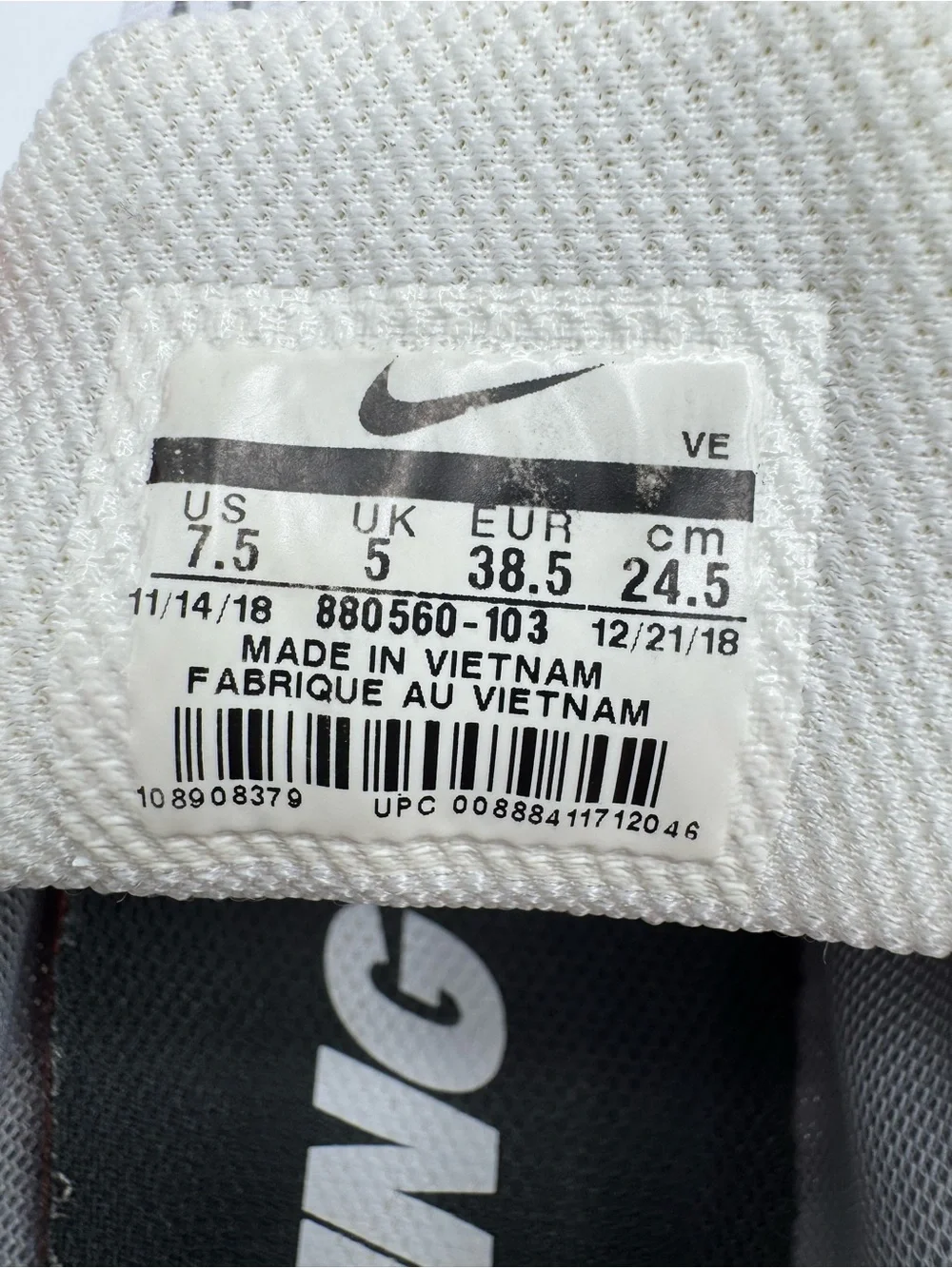 NIKE Air Zoom Pegasus 34 Running Shoes 7.5 White Anthracite Breathable - Picture 6 of 12